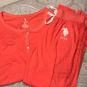 New polo lace and polka dot PJ set